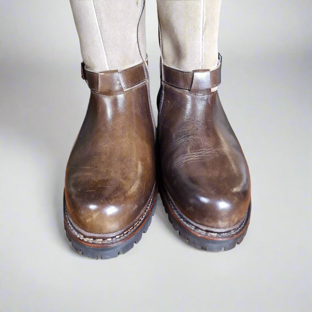 Woody Dark Brown Calf & Beige Nubuck (5E) John Brommel's