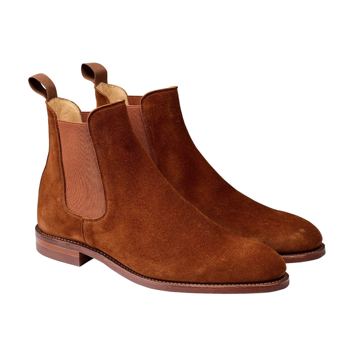 Bonnie Chelsea Boot, Polo Brown Calf Suede 'City' by Crockett & Jones