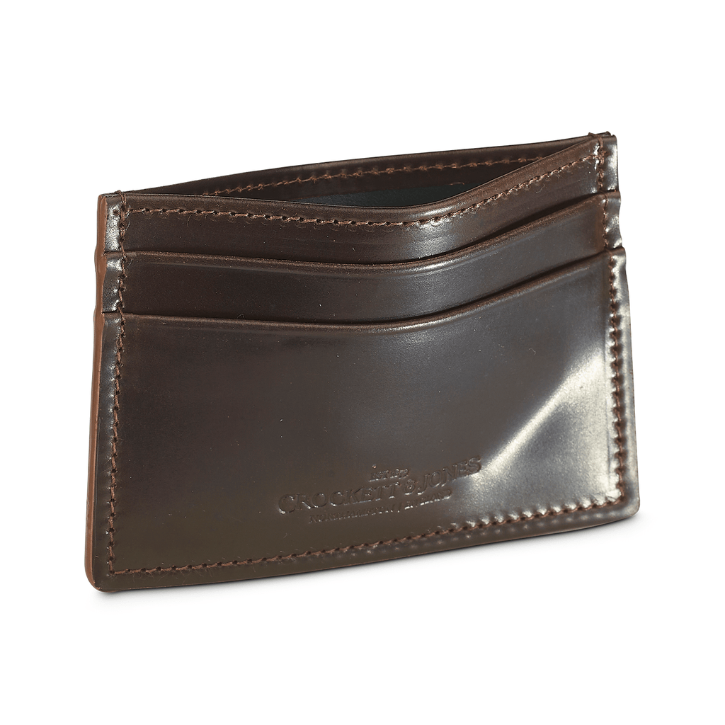 Card Holder Dark Brown Shell Cordovan - Crockett & Jones
