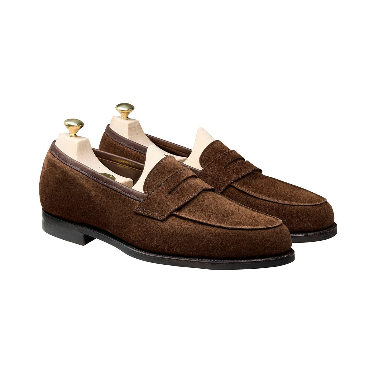 Elise Chocolate Calf Suede Loafers Dam – Crockett & Jones