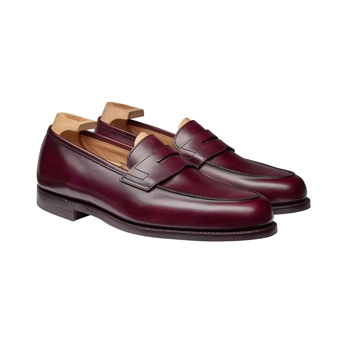 Grantham 2 Burgundy Calf Penny Loafers Herr – Crockett & Jones