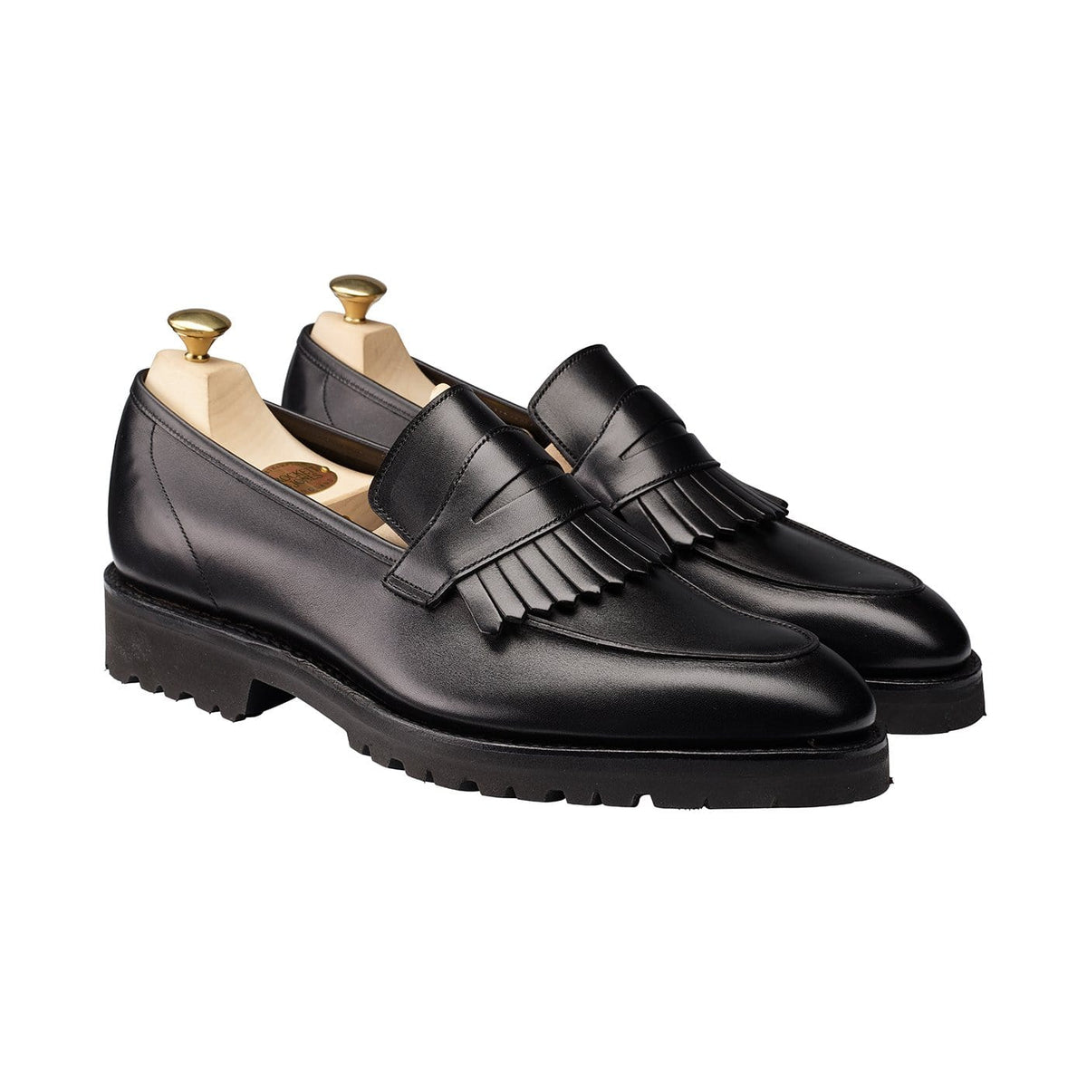 Julia Penny Loafer, Black Calf 'Vibram' by Crockett & Jones