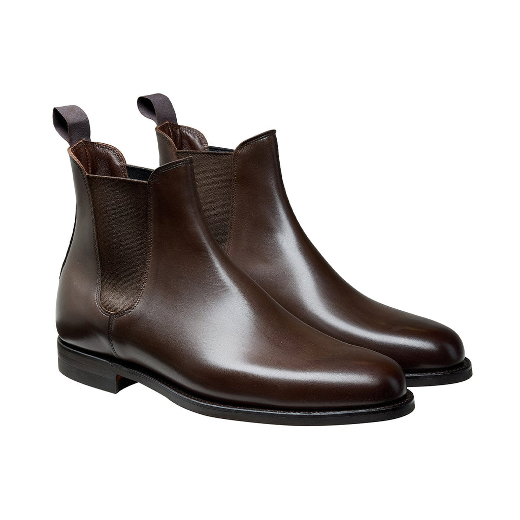 Margie Dark Brown Wax Calf Chelsea Boots Dam – Crockett & Jones
