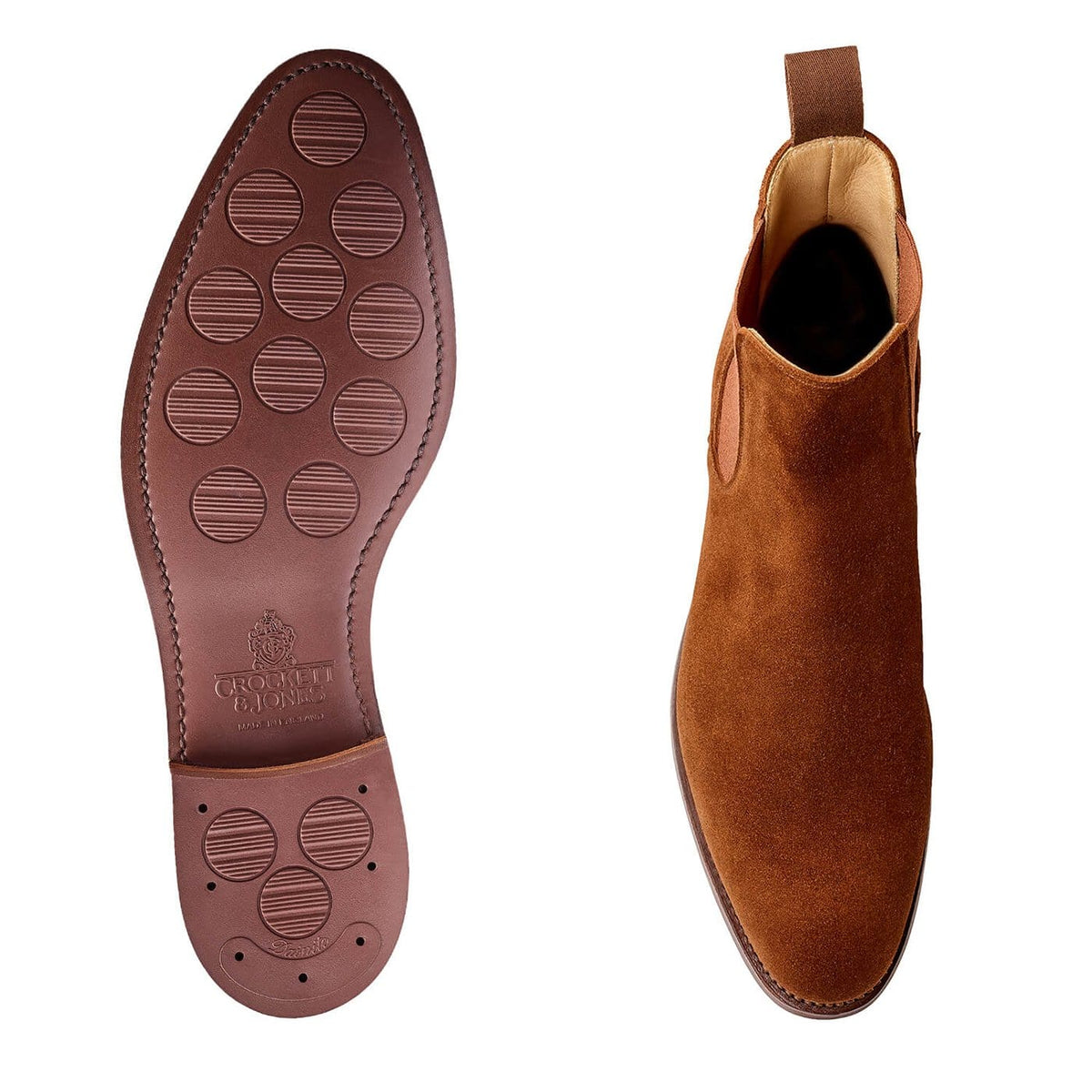 Bonnie Chelsea Boot, Polo Brown Calf Suede 'City' by Crockett & Jones
