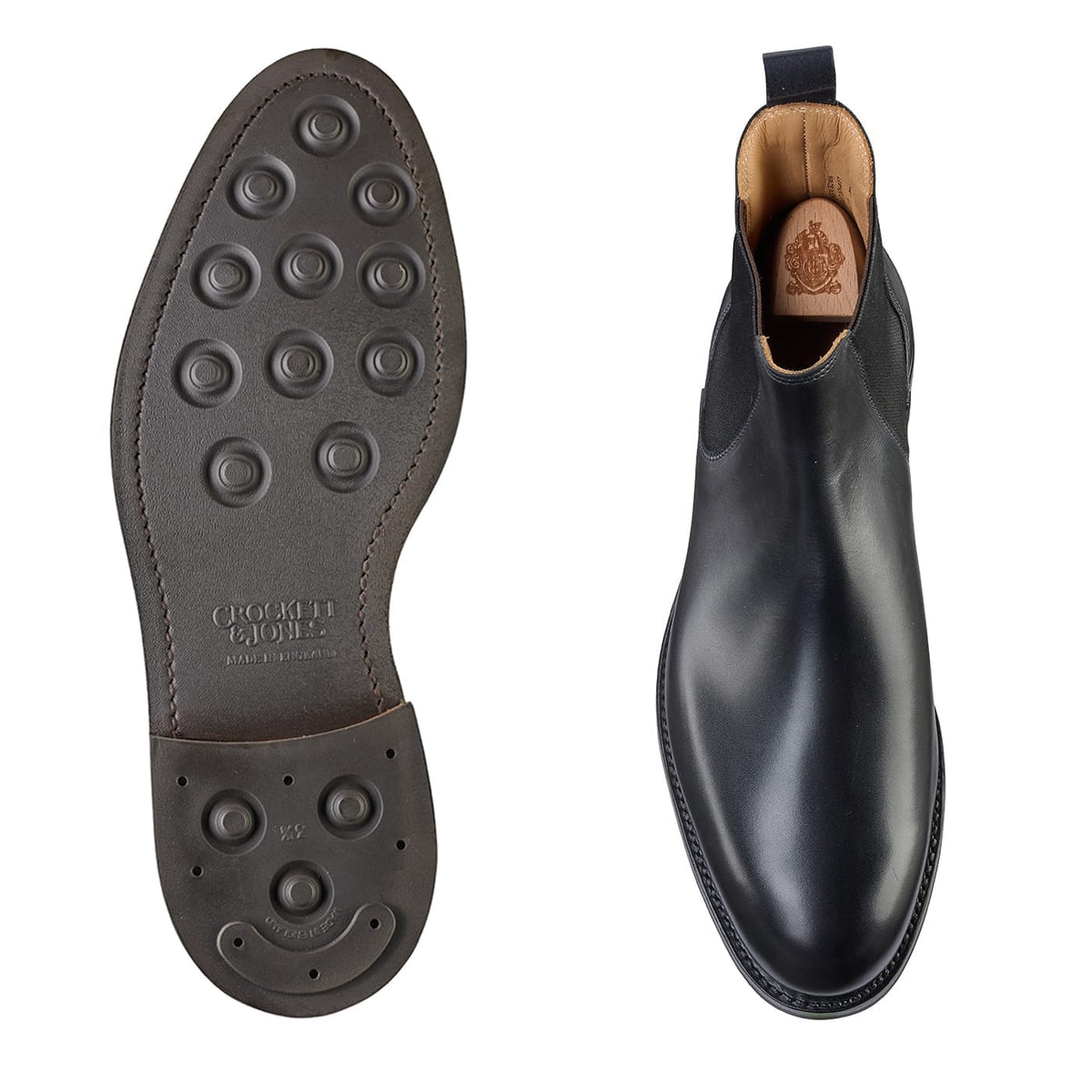 Chelsea 5 Boot, Dark Brown Wax Calf 'Dainite' by Crockett & Jones