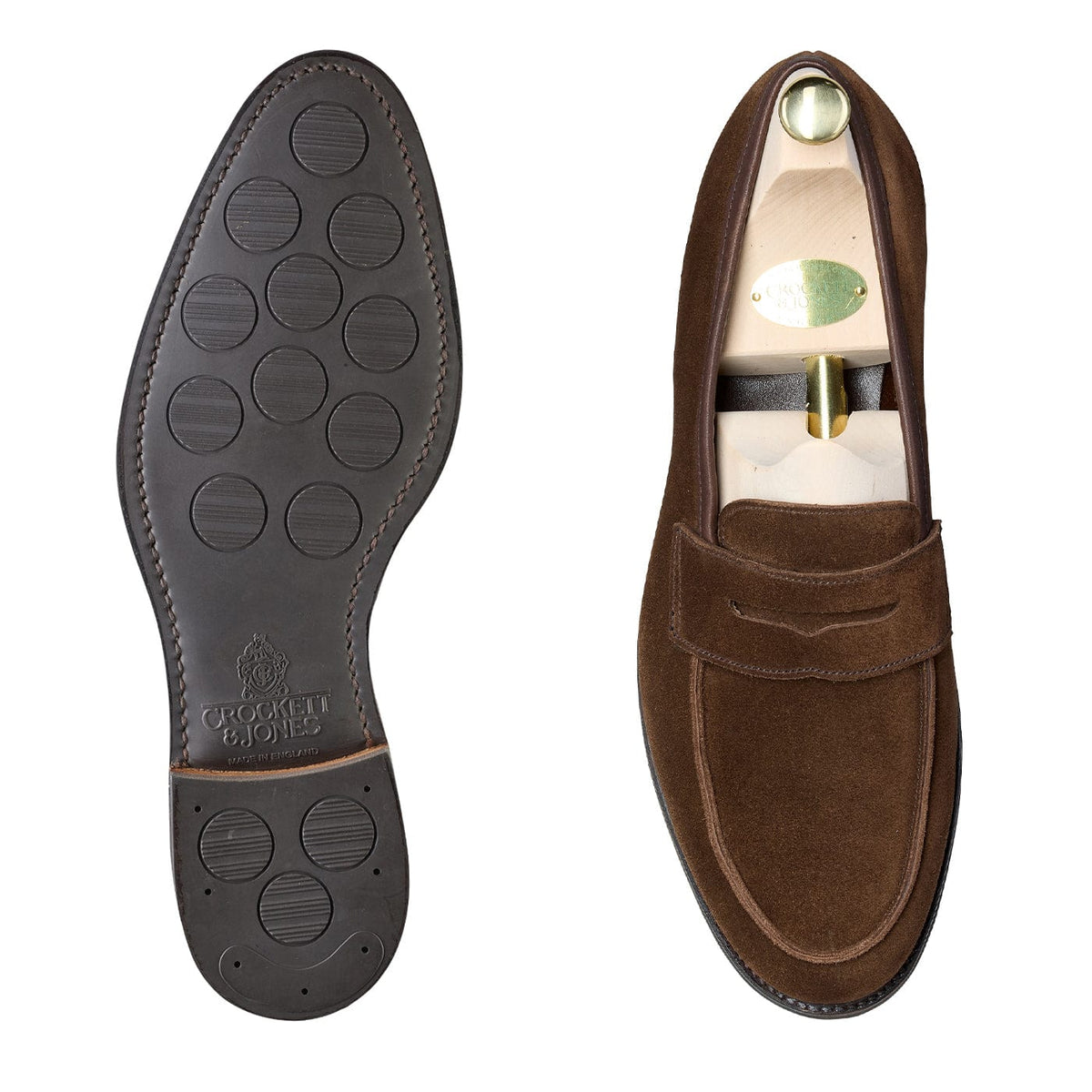 Elise Chocolate Calf Suede Loafers Dam – Crockett & Jones