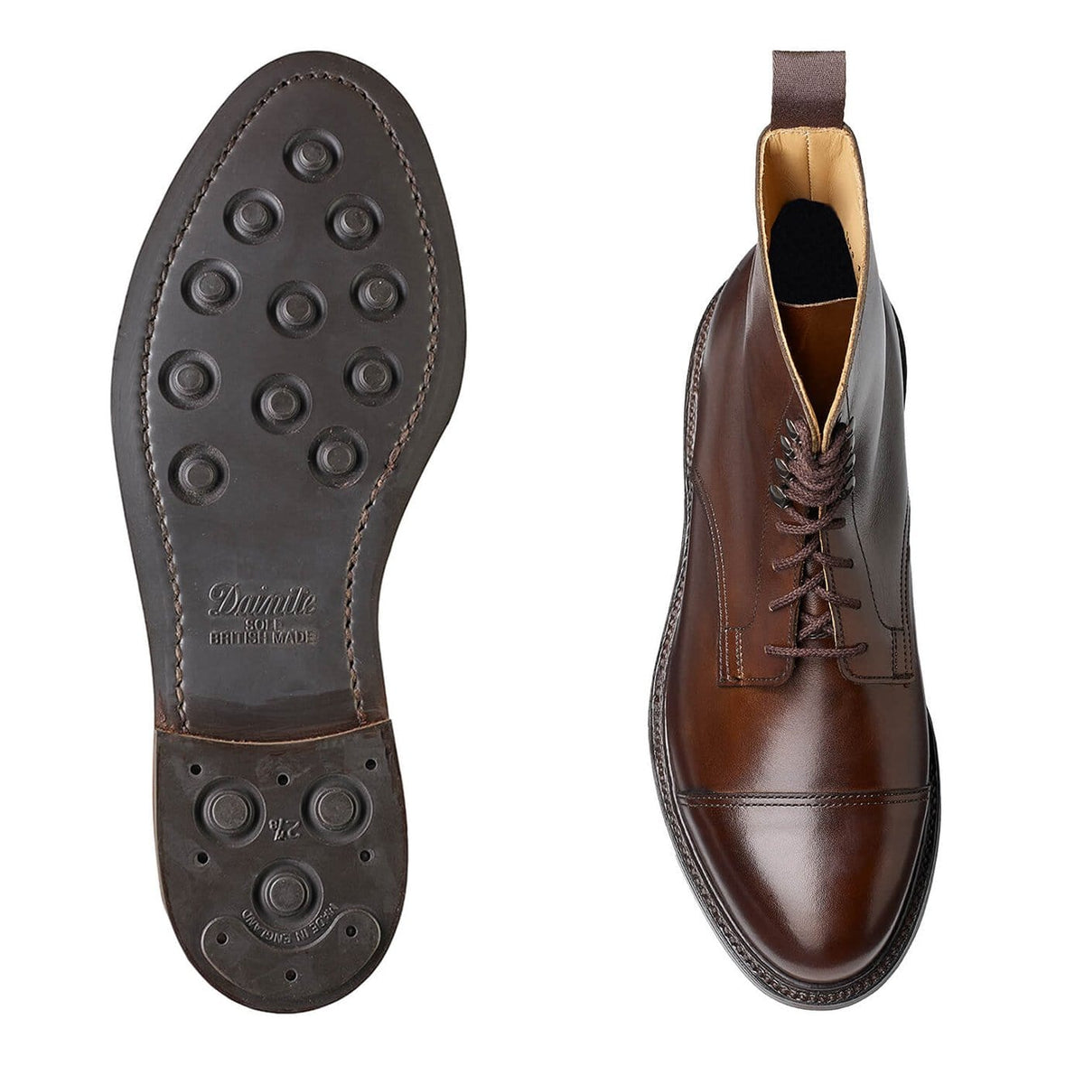 Jane Boot, Dark Brown Burnished Calf 'Dainite' by Crockett & Jones