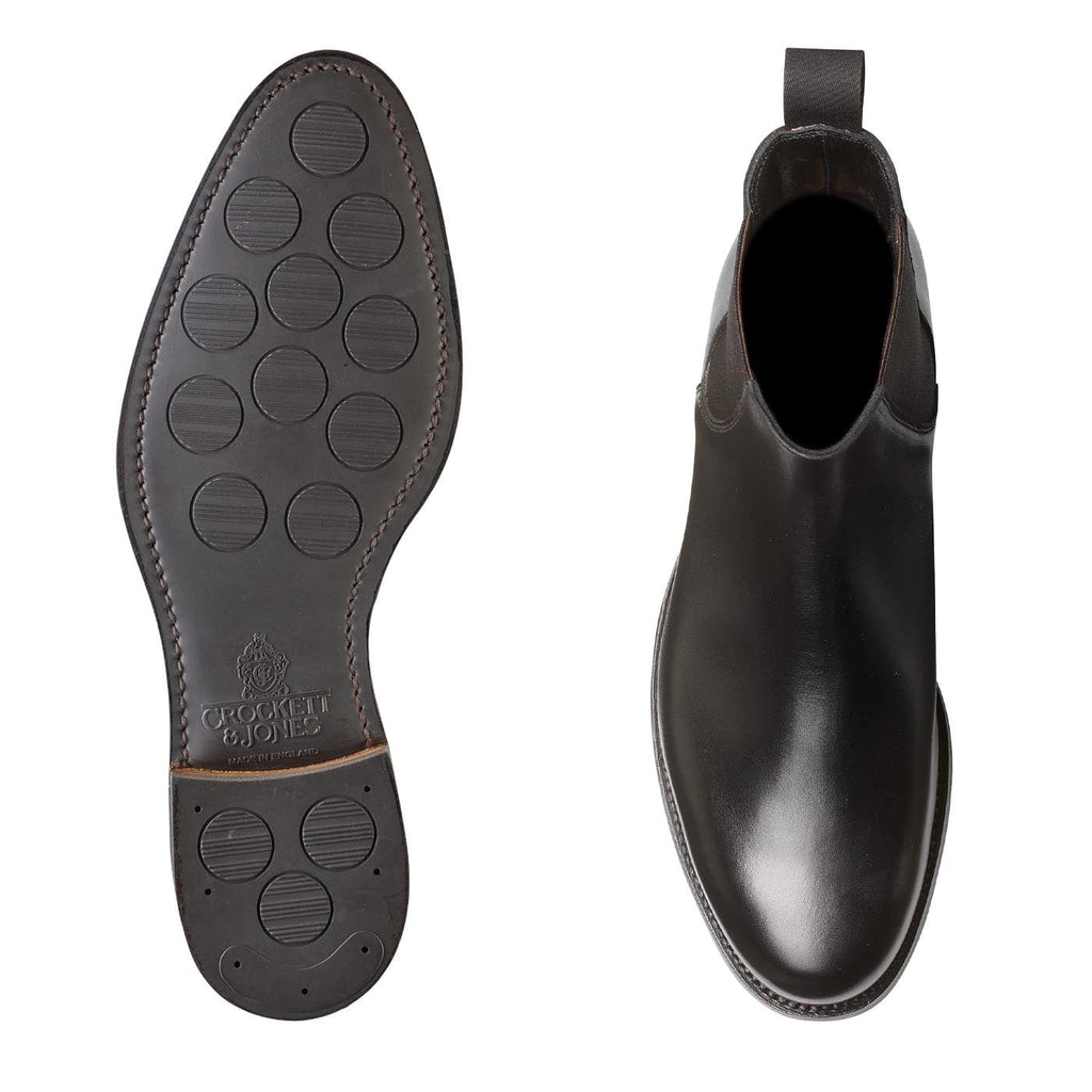 Margie Black Wax Calf Chelsea Boots Dam – Crockett & Jones