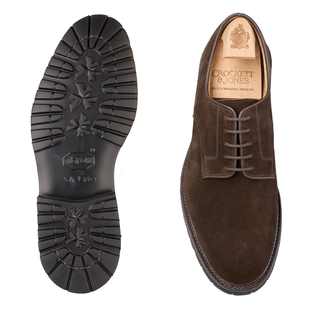 Windermere Derby, Dark Brown Suede 'Vibram' Crockett & Jones