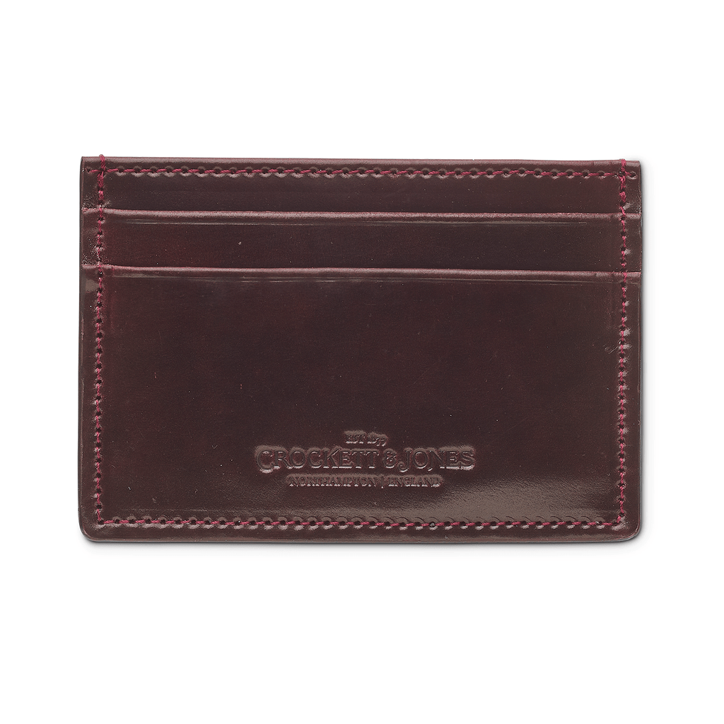 Card Holder Burgundy Shell Cordovan - Crockett & Jones