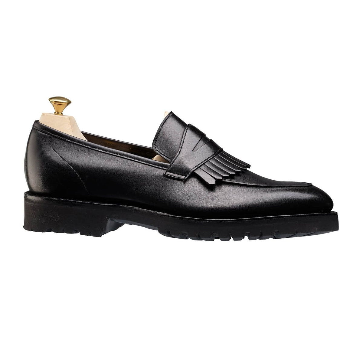 Julia Penny Loafer, Black Calf 'Vibram' by Crockett & Jones