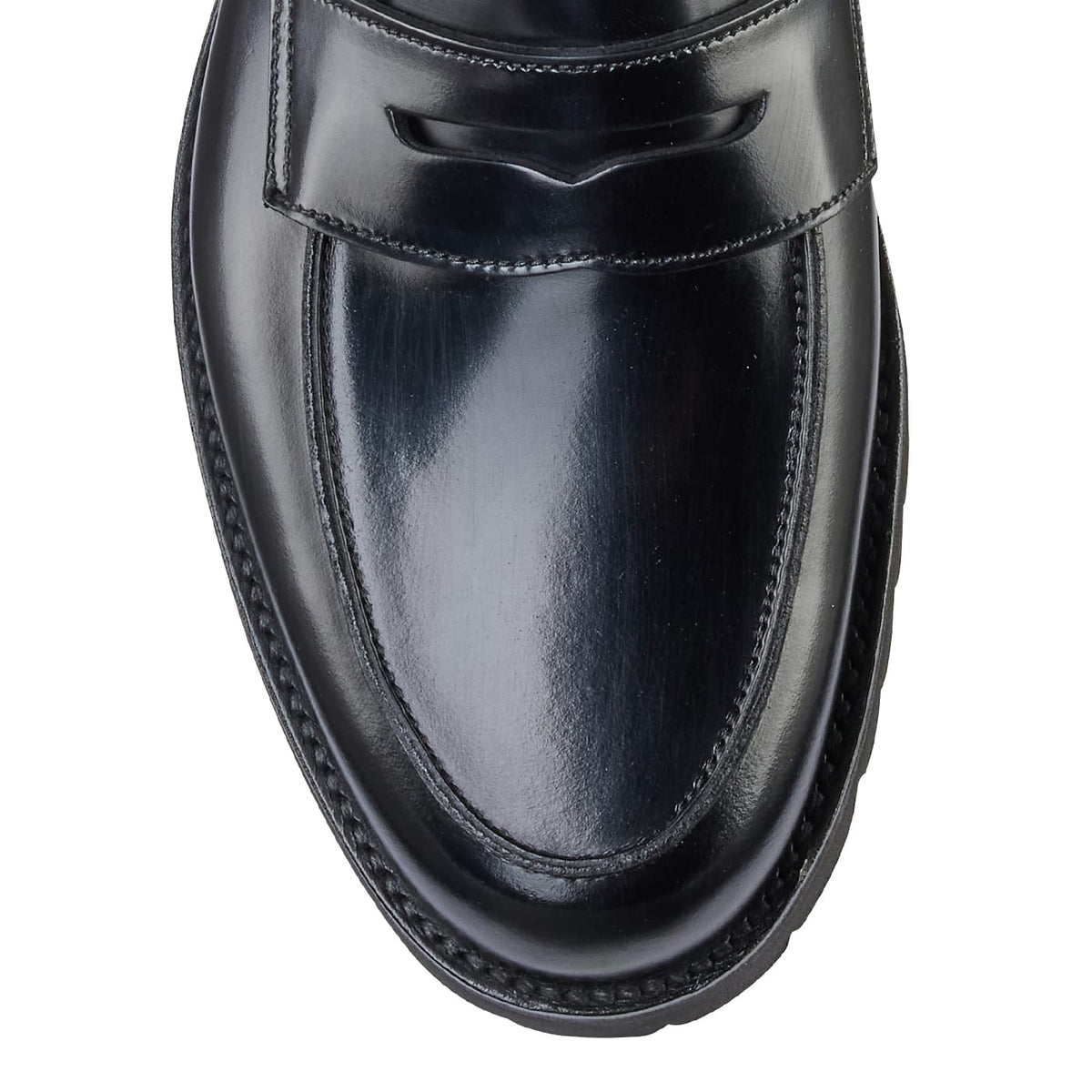 Elise Black Cavalry Calf Loafers Dam 'Vibram' Crockett & Jones