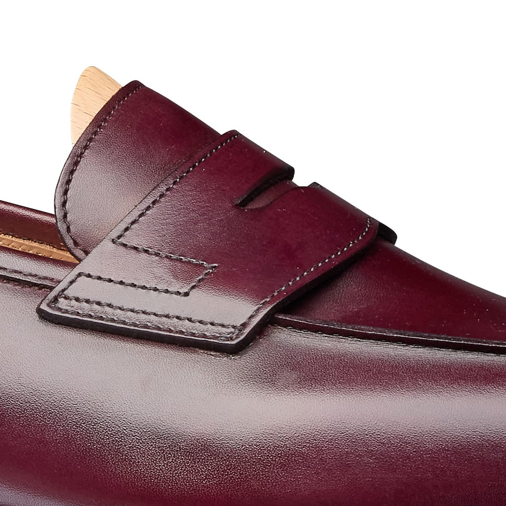 Grantham 2 Burgundy Calf Penny Loafers Herr – Crockett & Jones