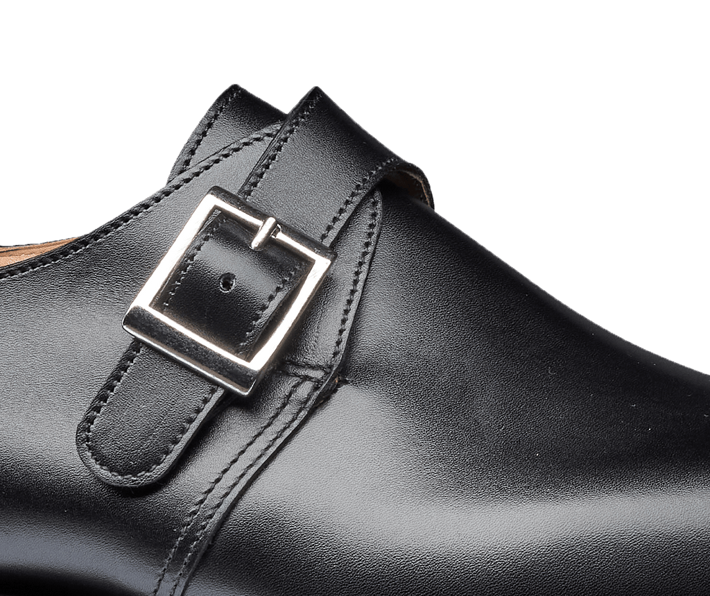 Monkton 3 Black Calf Monk Strap Herr – Crockett & Jones