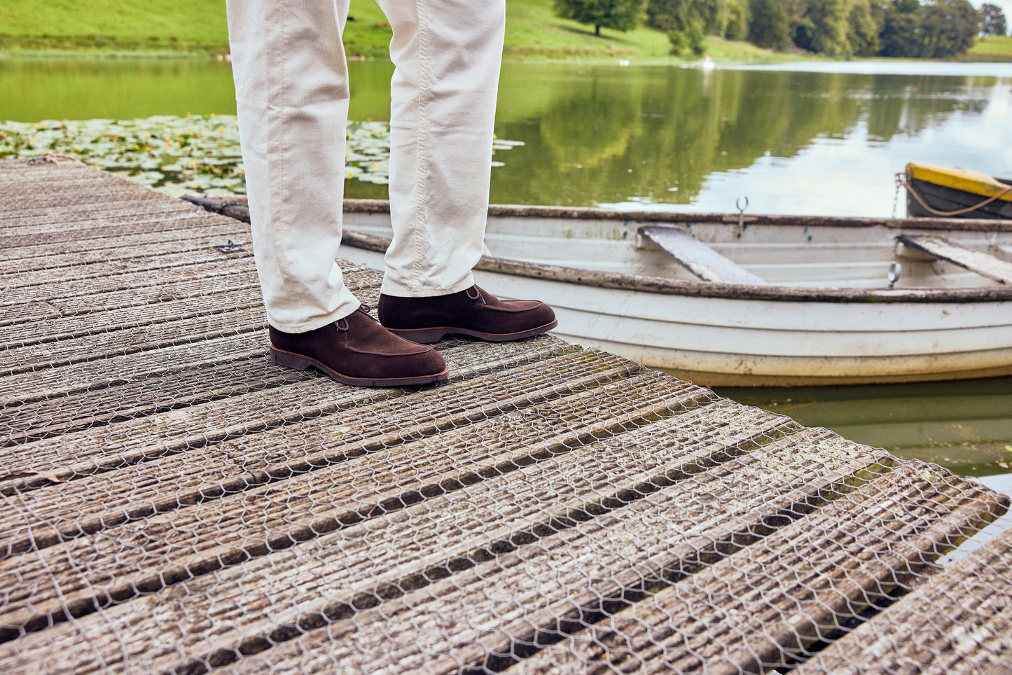 Bibury Chukka Boot, Dark Brown Suede ‘Wedge’ Crockett & Jones