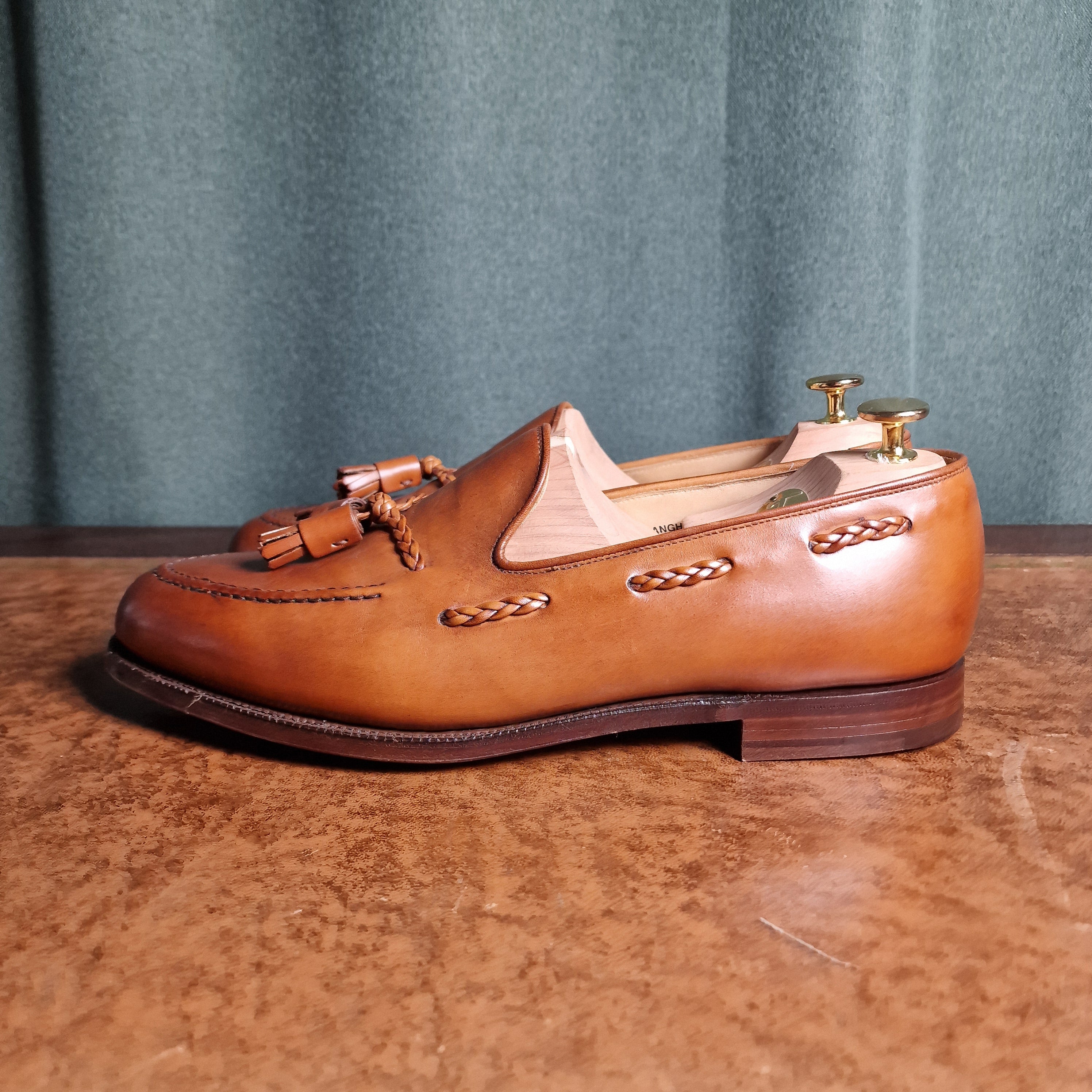 こ*ぱ様 英国製 CROCKETT＆JONES HALLAM 茶色 8.5 約2 ハラム Hallam クロケット&ジョーンズ Crockett＆Jones の通販