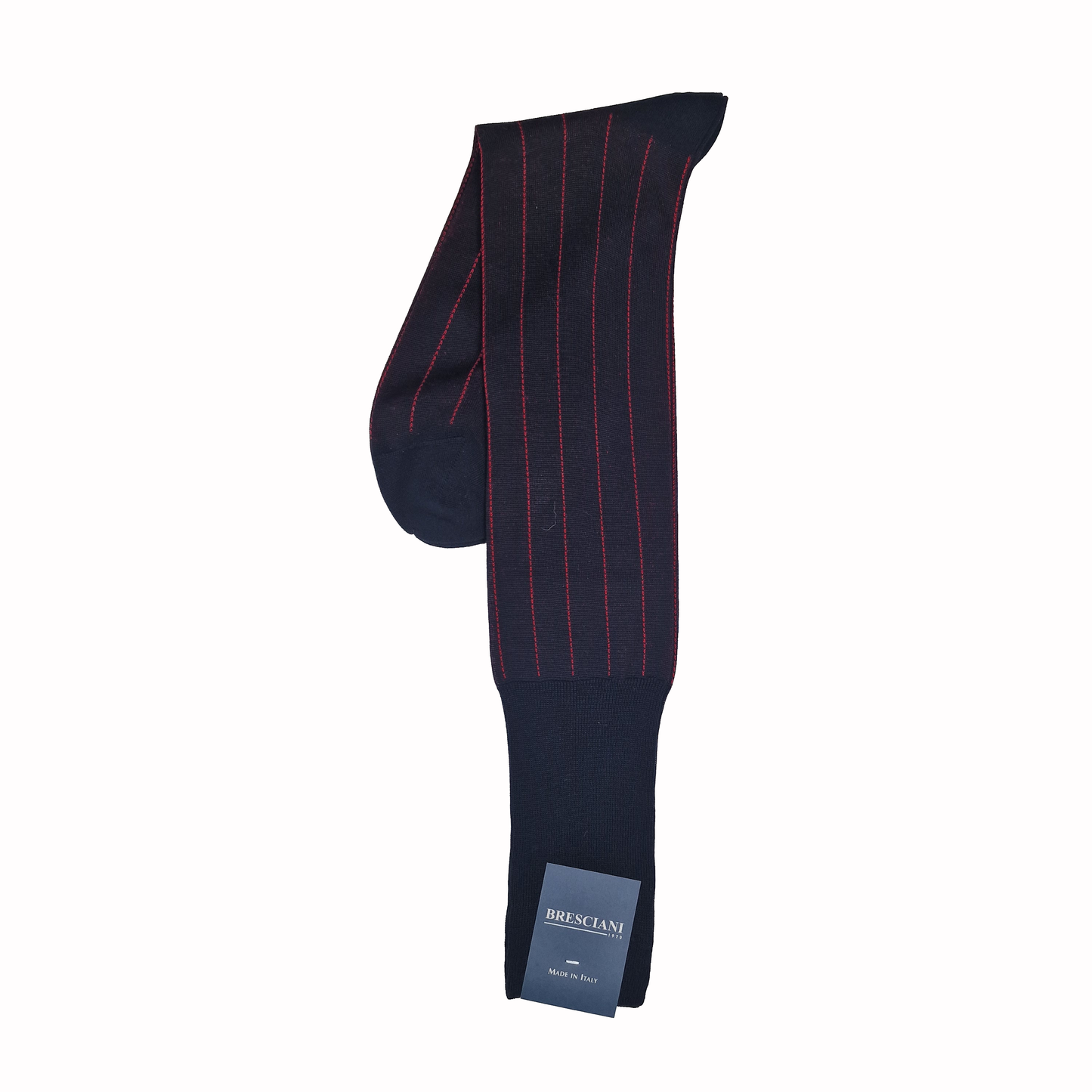 Navy Blue & Red Striped Stocking, Bresciani