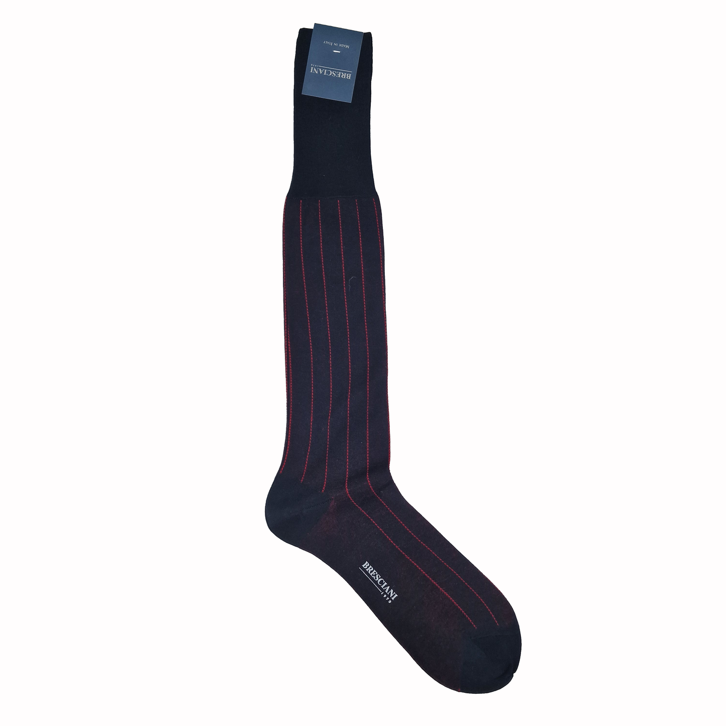 Navy Blue & Red Striped Stocking, Bresciani