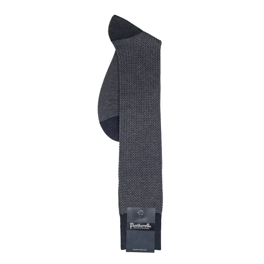 Stocking Grey, Long, (Large) Cotton, Pantherella