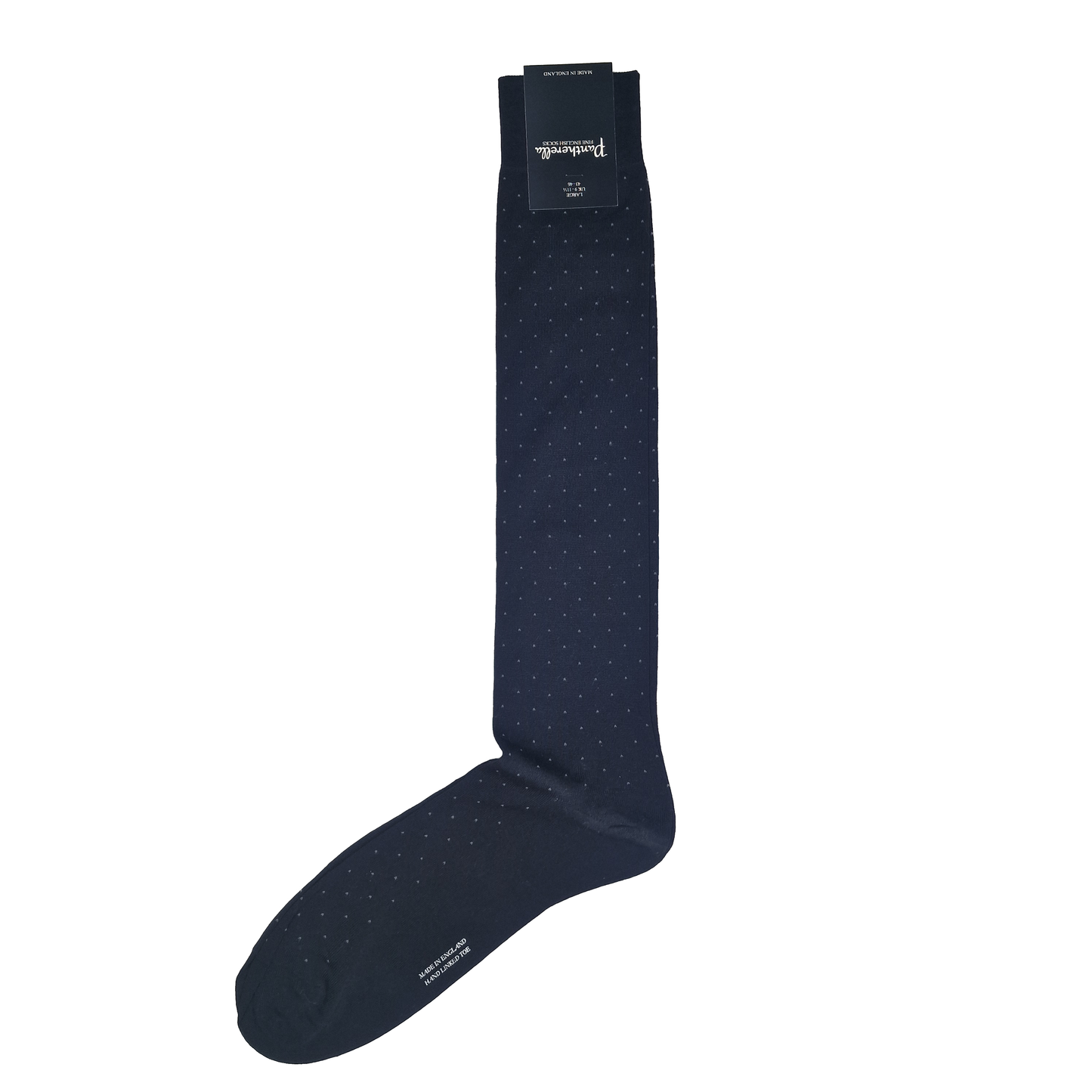 Stocking Black, Long, (Large) Cotton, Pantherella