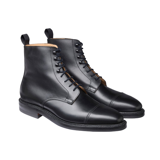 Argyll Derby Boot, Black Wax Calf ‘Dainite’ Derby, Crockett & Jones