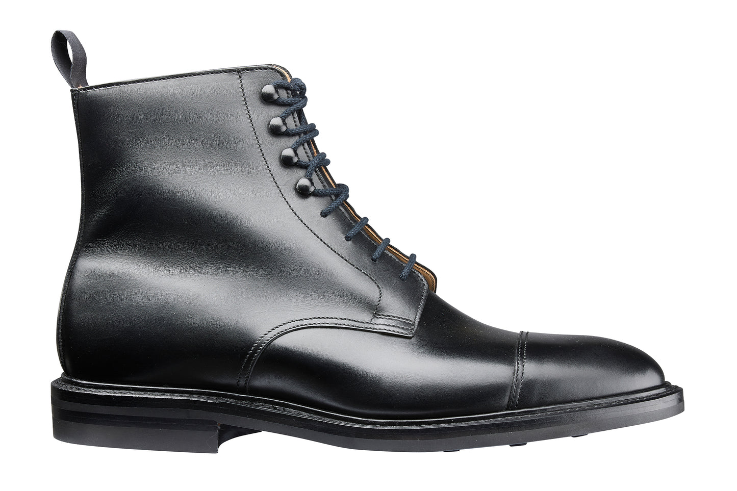 Argyll Derby Boot, Black Wax Calf ‘Dainite’ Derby, Crockett & Jones