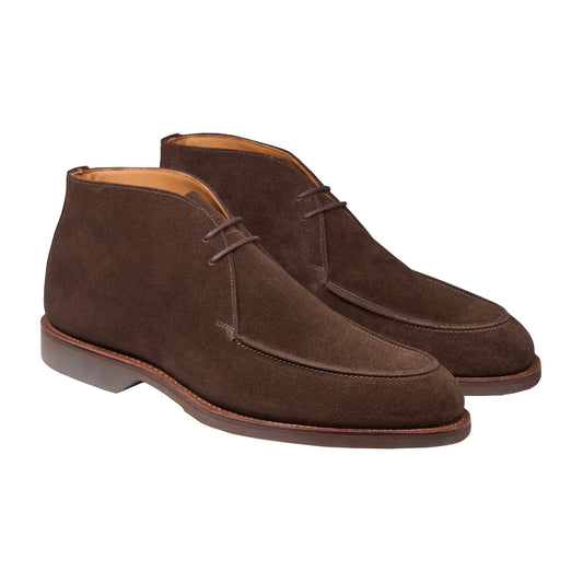 Bibury Chukka Boot, Dark Brown Suede ‘Wedge’ Crockett & Jones