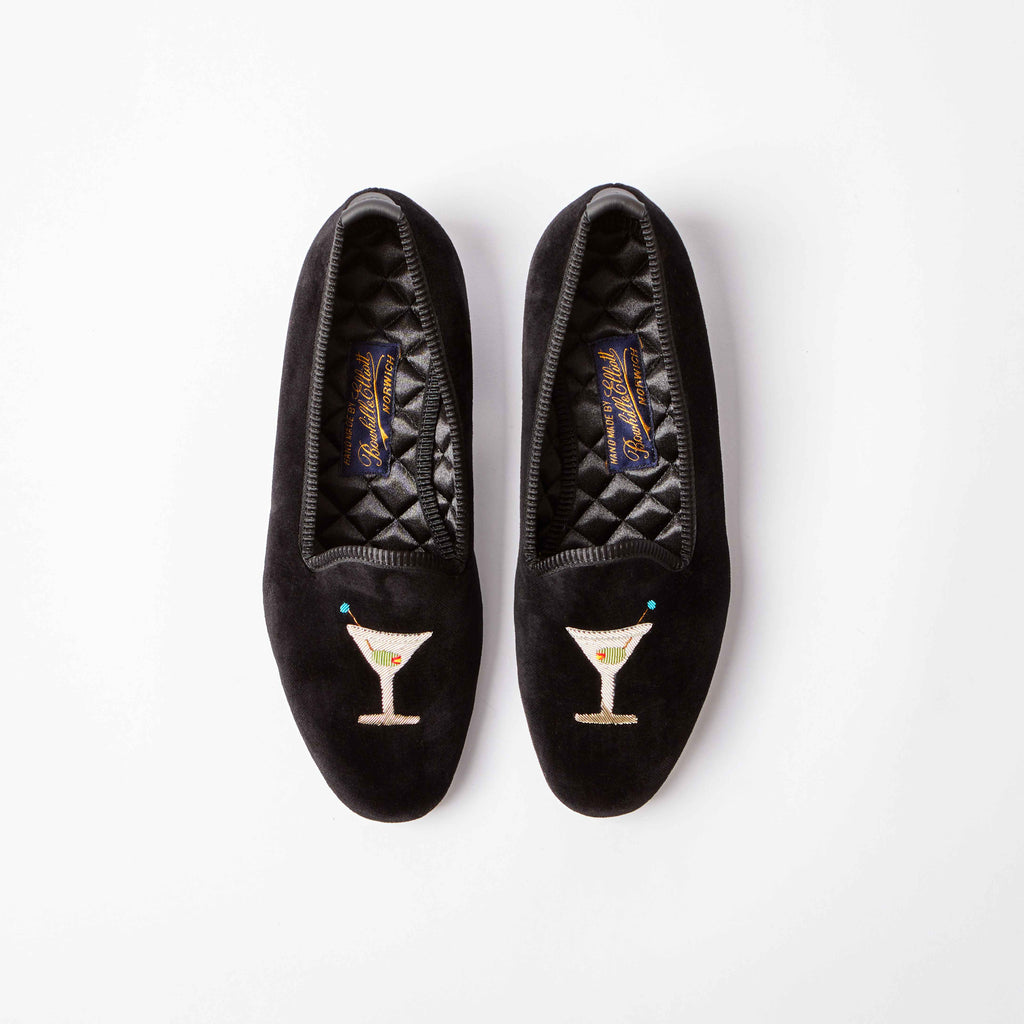 Black Velvet Martini Venetian Slippers – Bowhill & Elliott