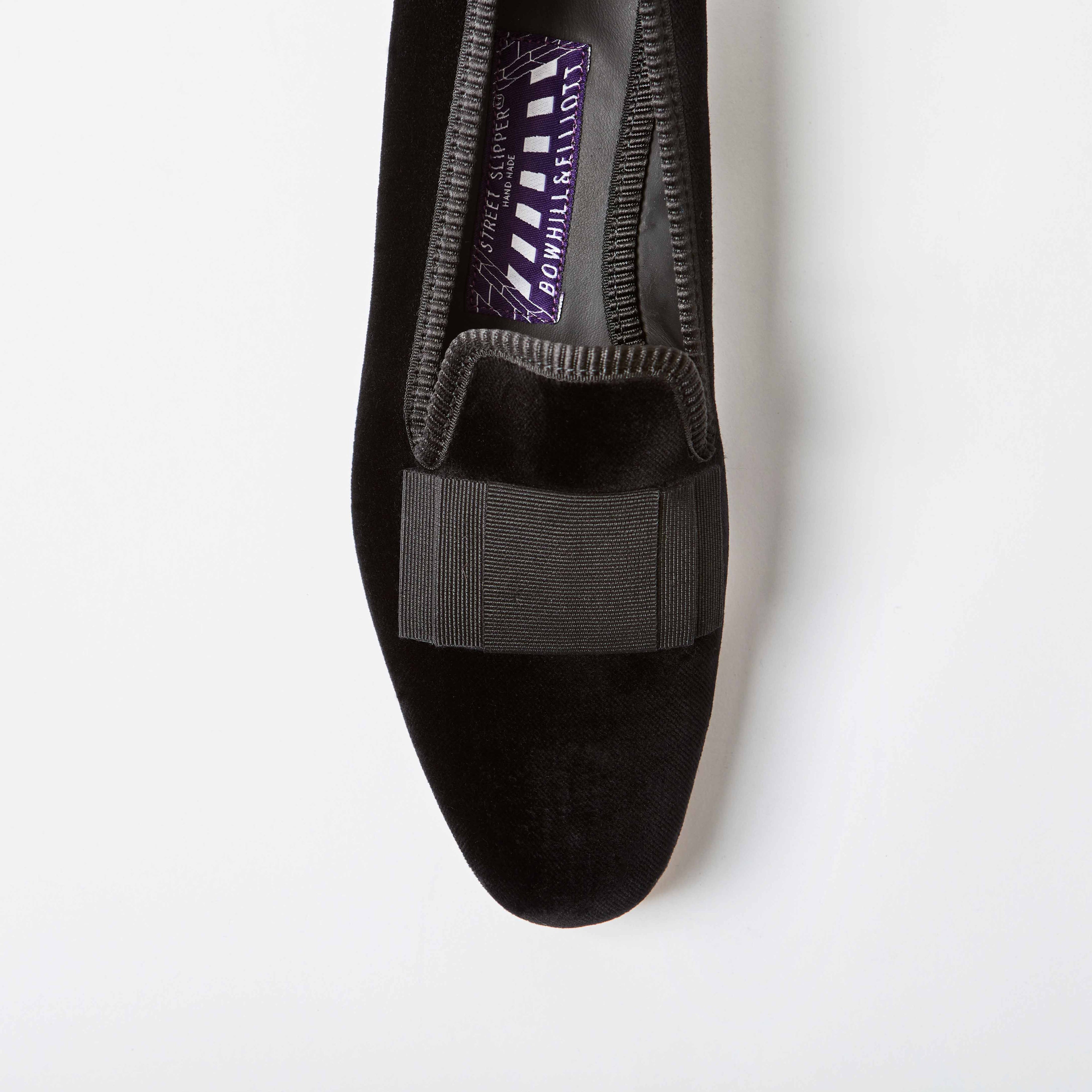 Black Velvet Flat Bow Albert Slippers – Bowhill & Elliott