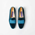 Teal Velvet Flat Bow Albert Slippers – Bowhill & Elliott
