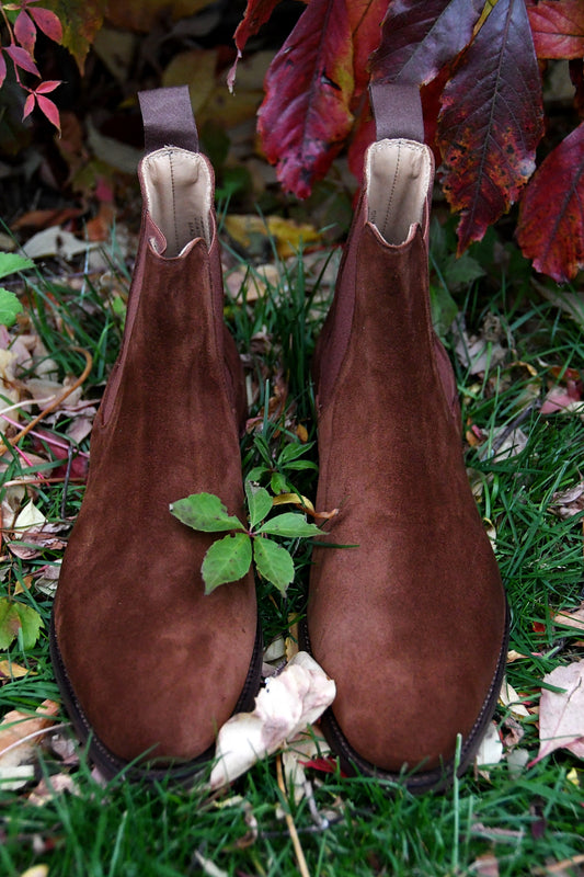Bonnie Chelsea Boot, Polo Brown Calf Suede 'City' Crockett & Jones