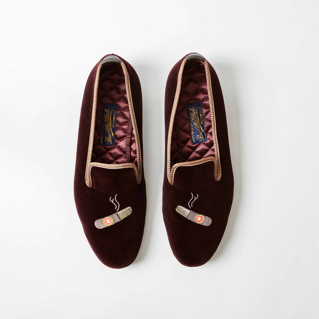 Brown Velvet Cuban Cigar Albert Slippers – Bowhill & Elliott