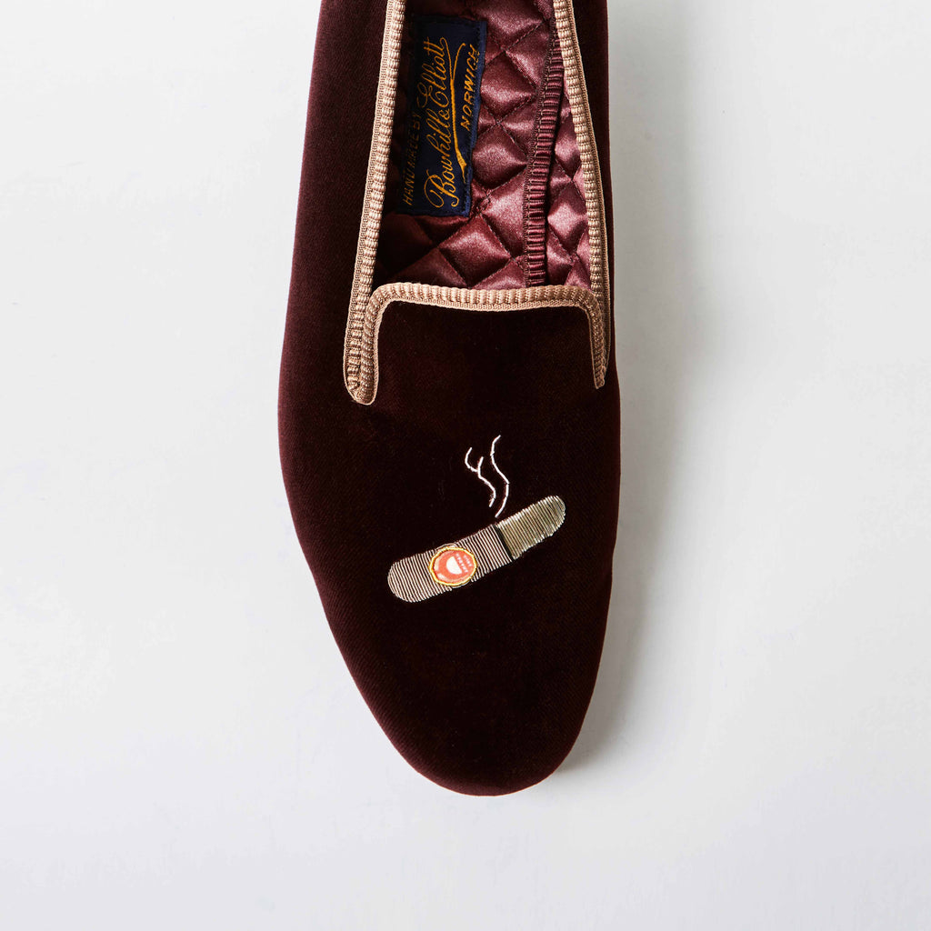 Brown Velvet Cuban Cigar Albert Slippers – Bowhill & Elliott