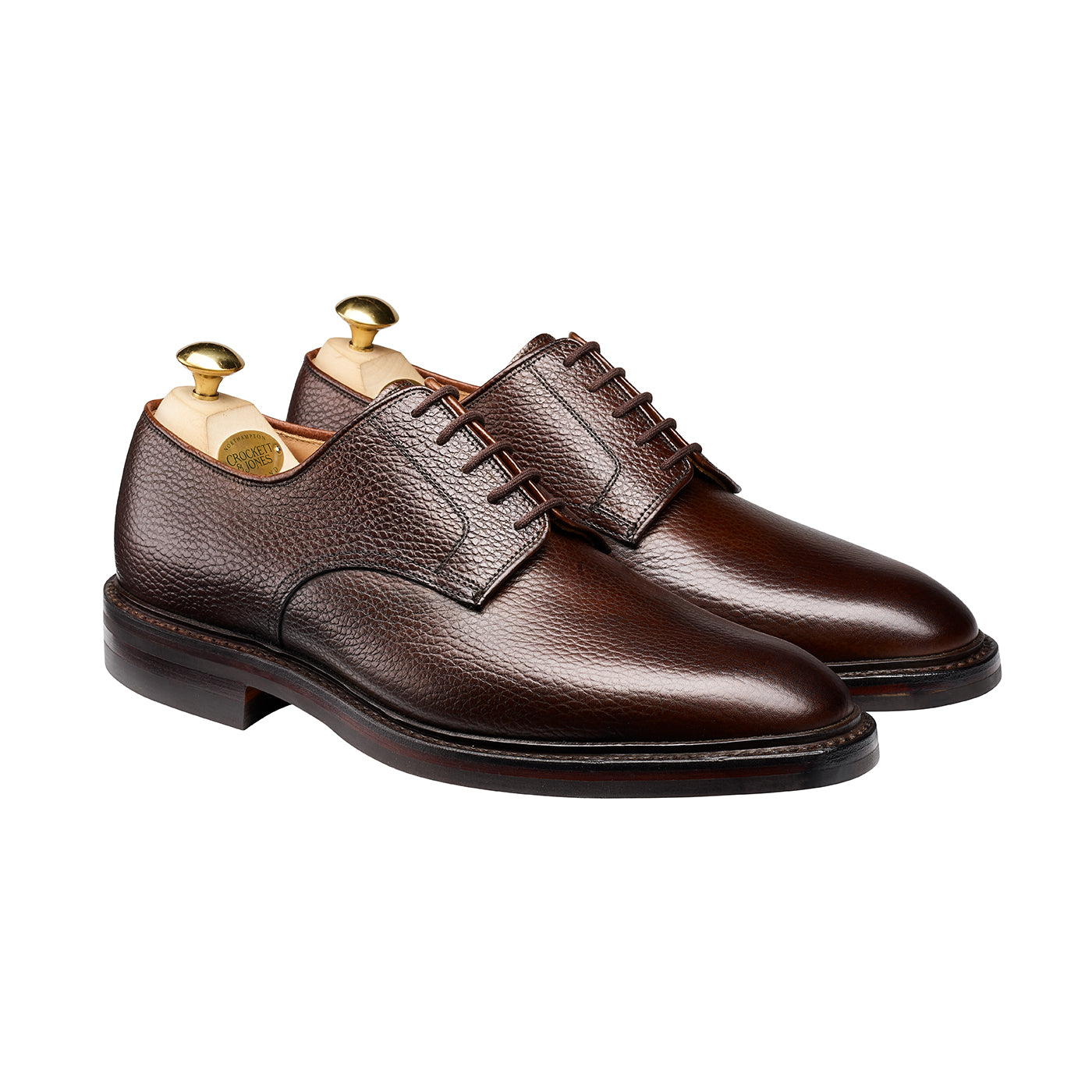 Ashdown, Dark brown derby made in leather branded Crockett & Jones