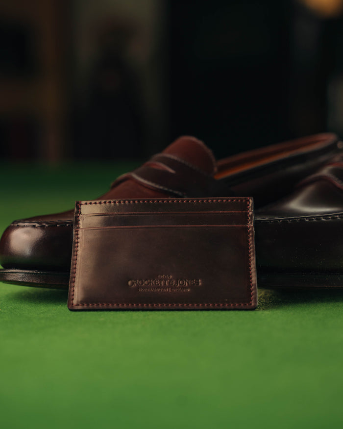 Card Holder Burgundy Shell Cordovan - Crockett & Jones