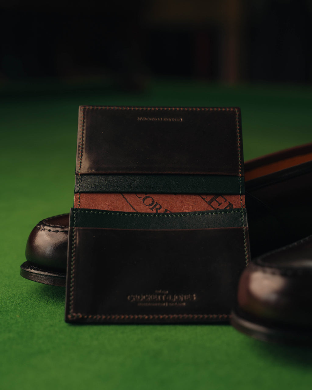 Folded Card Case – Burgundy Shell Cordovan - Crockett & Jones