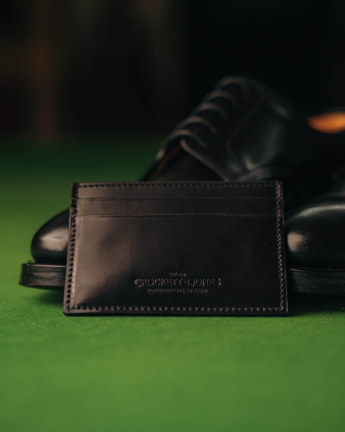 Card Holder Black Shell Cordovan - Crockett & Jones