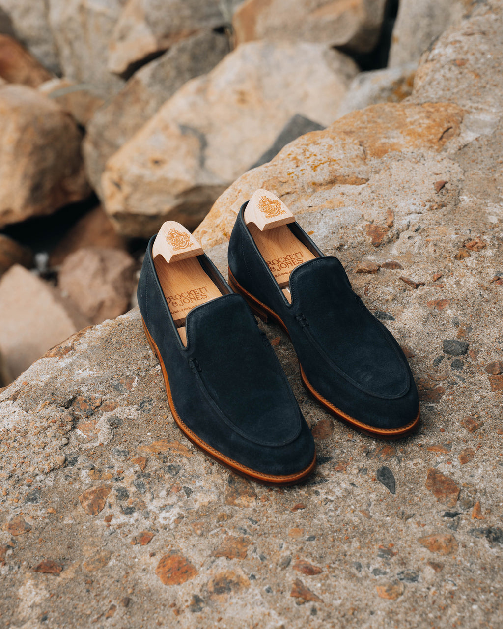 Salcombe Loafer, Ocean Suede 'Superflex' by Crockett & Jones