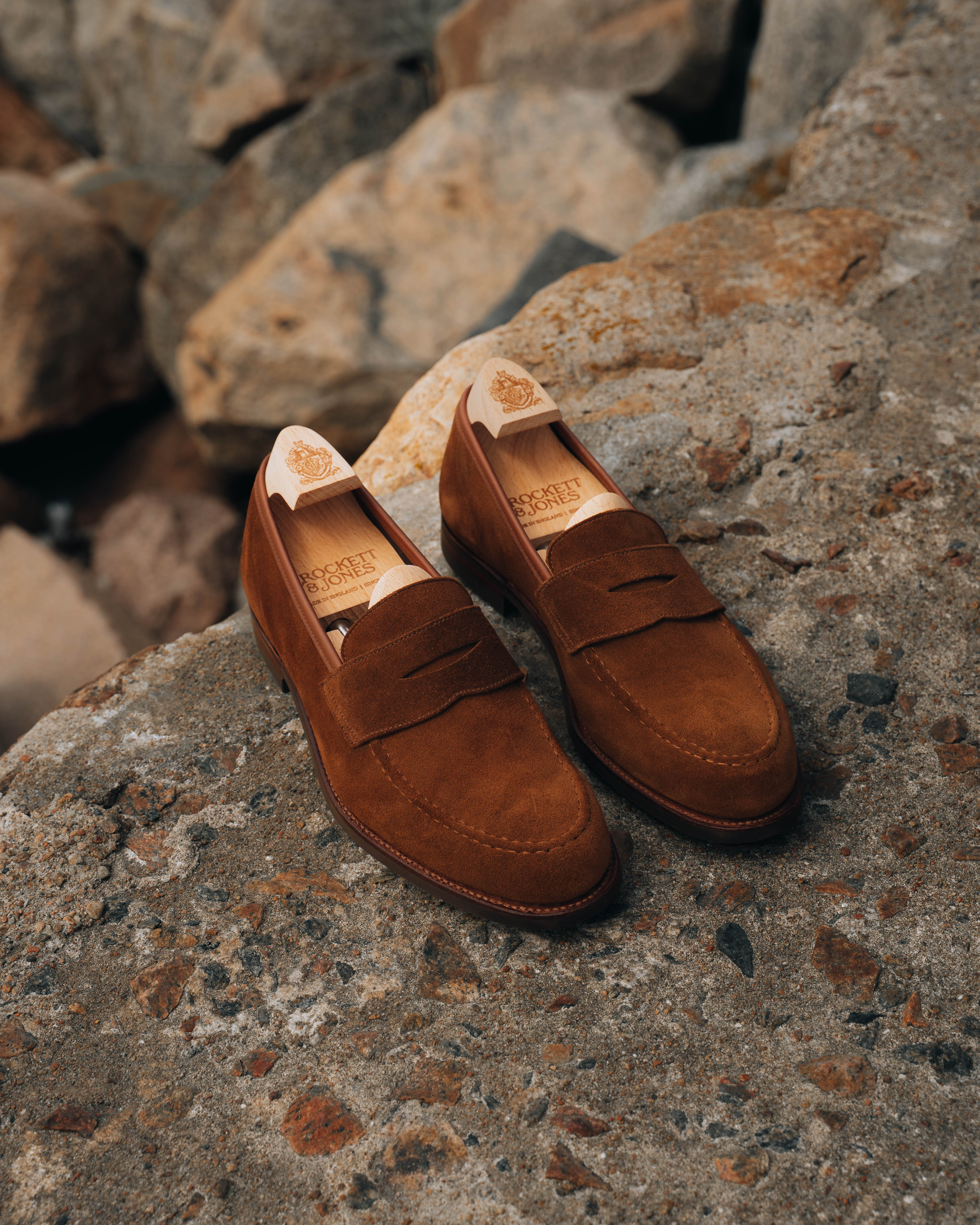 Harvard 2 Penny Loafer, Snuff Suede ‘City’ Crockett & Jones