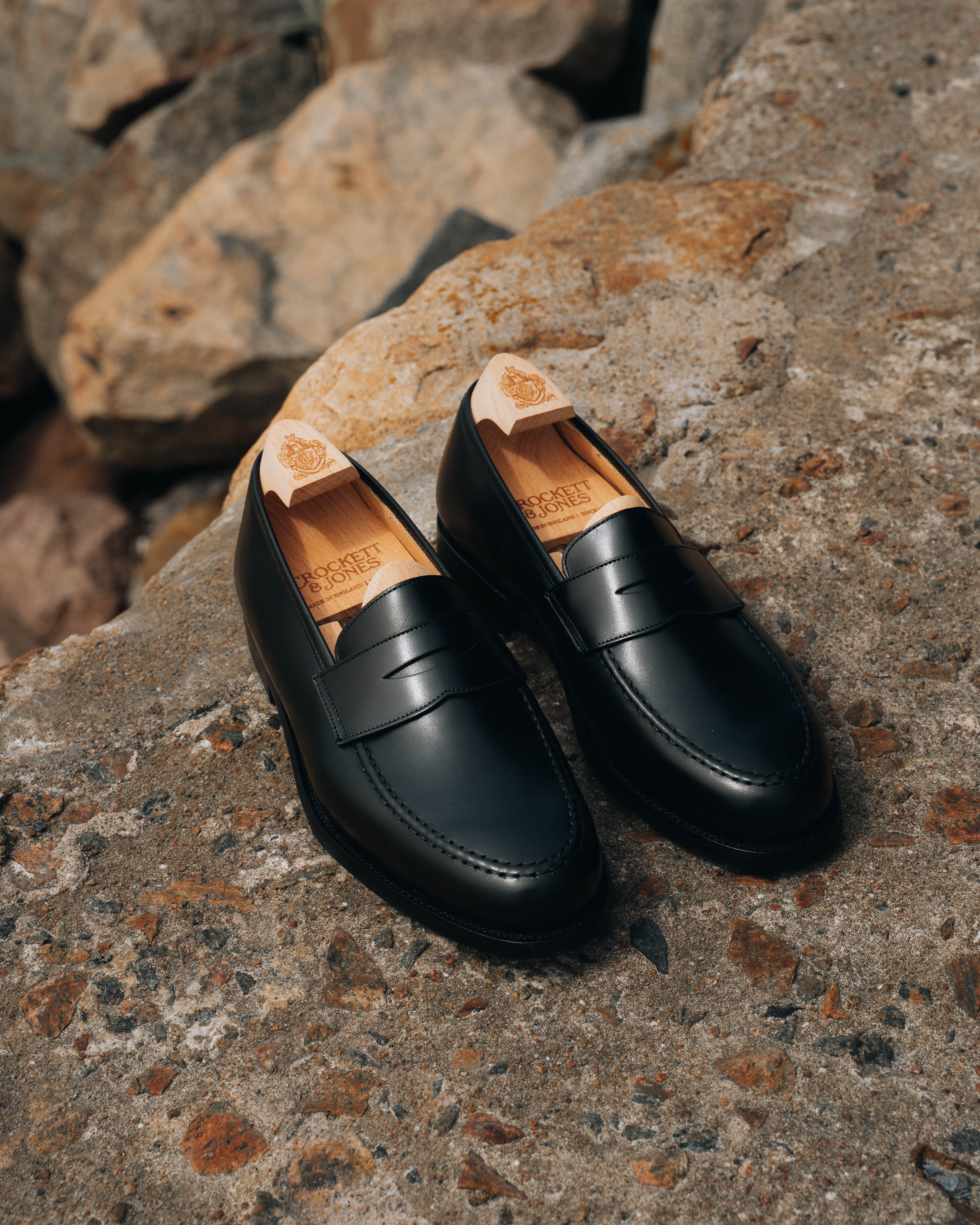 Boston Penny Loafer, Black Calf 'City' Crockett & Jones
