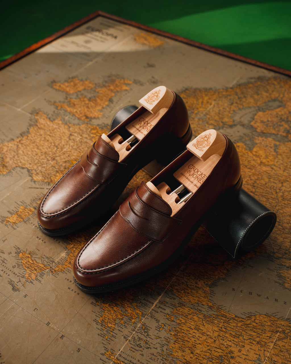 Harvard 2 Penny Loafer, Walnut Milled Calf ‘City’ Crockett & Jones