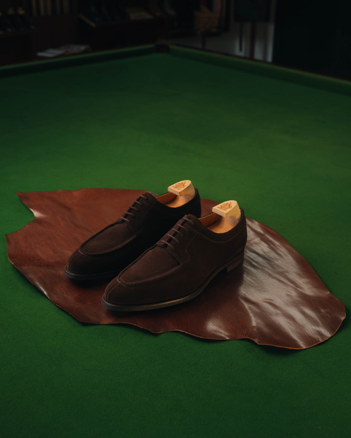 Hardwick Derby, Dark Brown Suede 'City' by Crockett & Jones