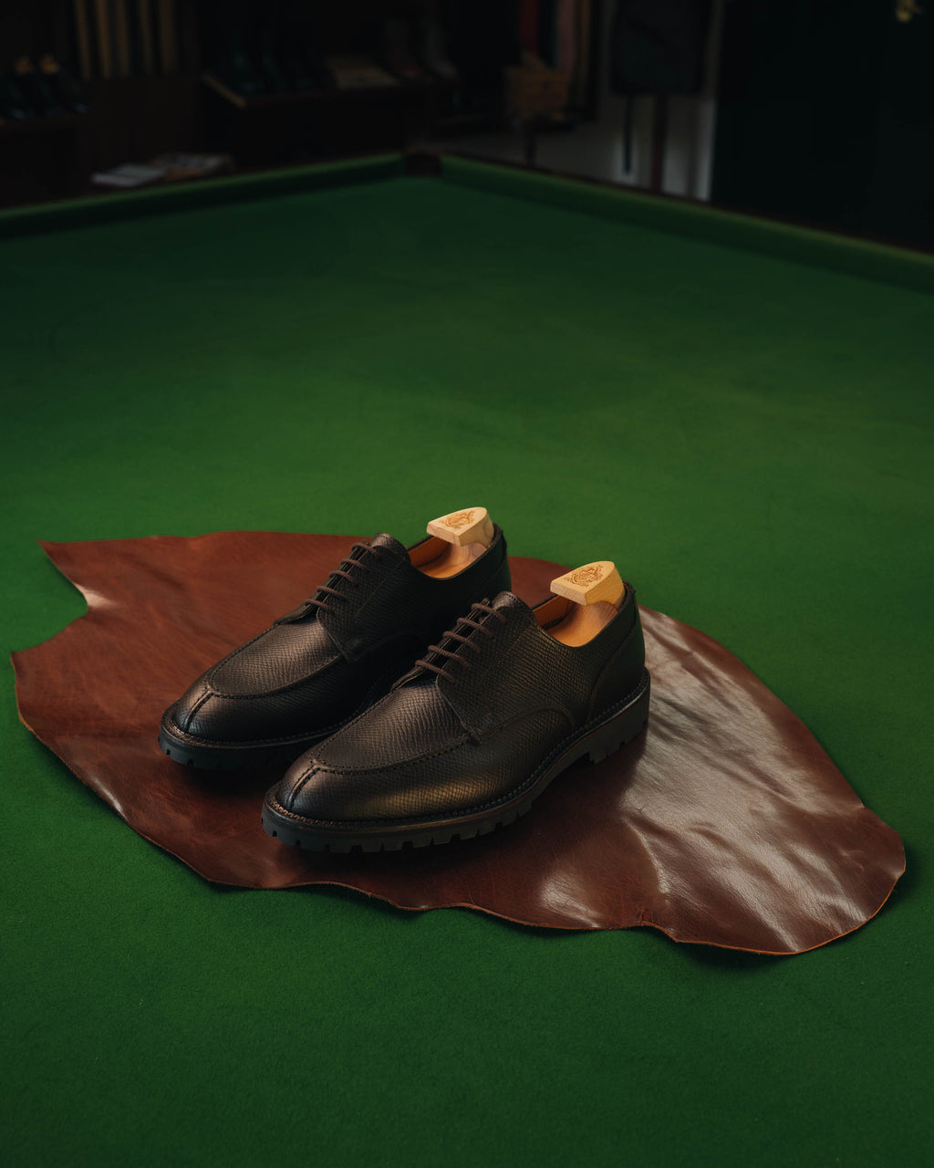 Denver Derby, Dark Brown Hatch Grain ‘Vibram’ Crockett & Jones