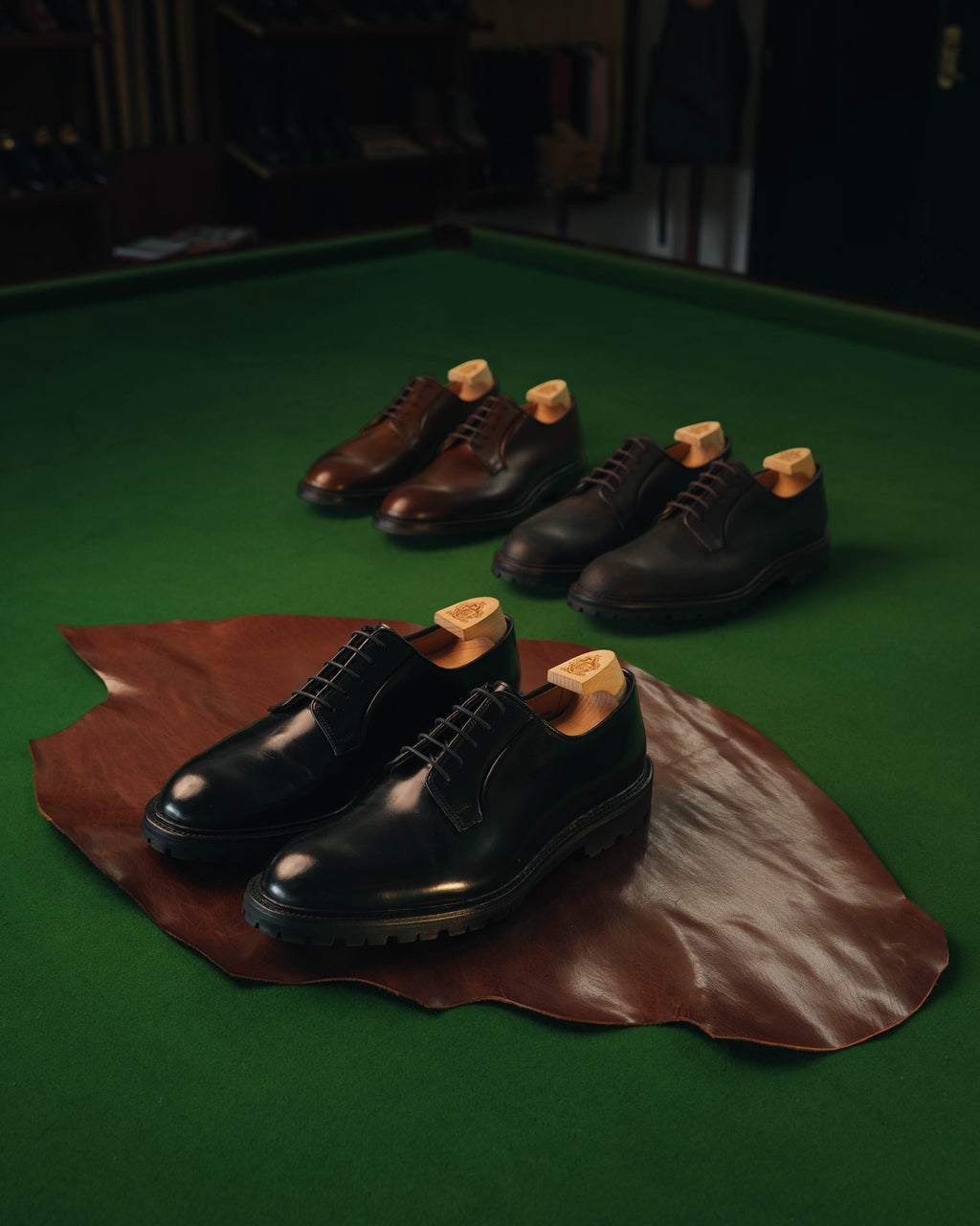 Lanark 3 Derby, Black Cavalry Calf 'Vibram' by Crockett & Jones