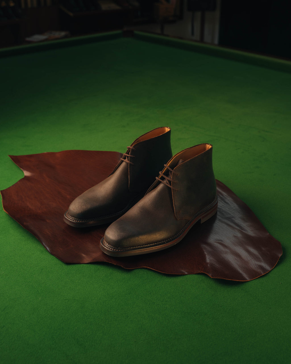 Molton Chukka Boot, Dark Brown Rough-Out Suede ‘Dainite’ Crockett & Jones