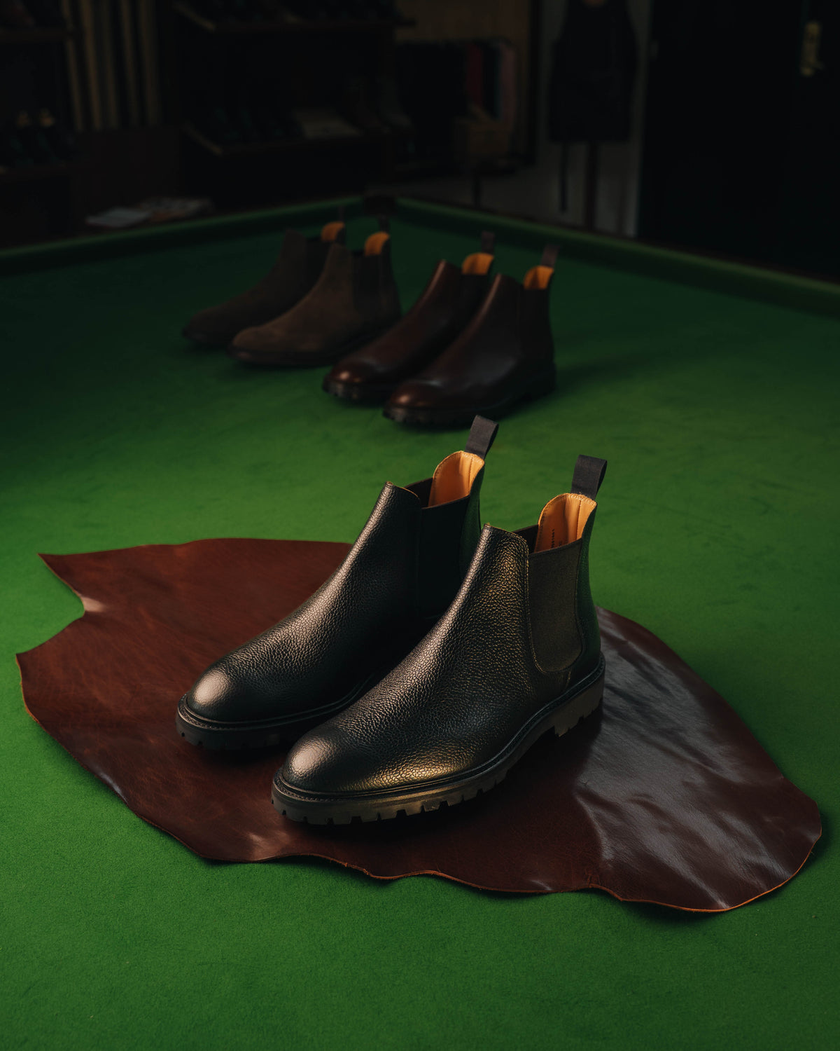 Chelsea 11 Boot, Black Scotch Grain ‘Vibram’ Crockett & Jones