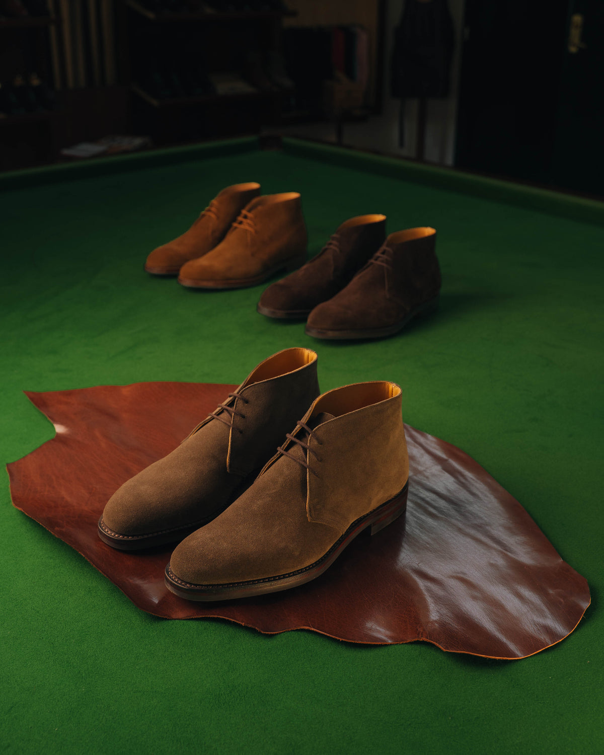 Chiltern Chukka Boot, Slate Suede 'Dainite' by Crockett & Jones