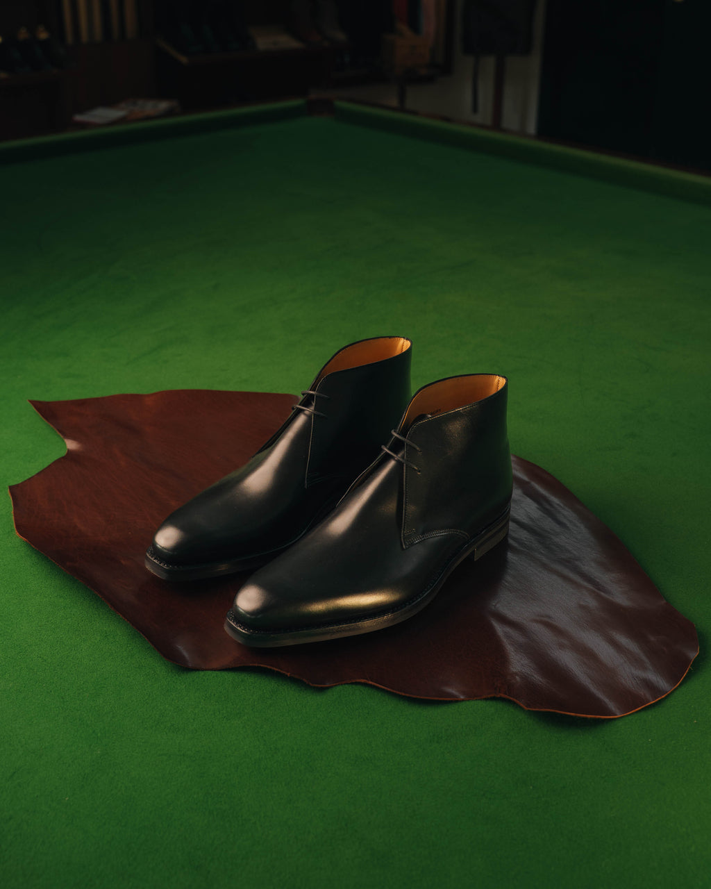 Tetbury Chukka Boot, Black Wax Calf 'Dainite' by Crockett & Jones
