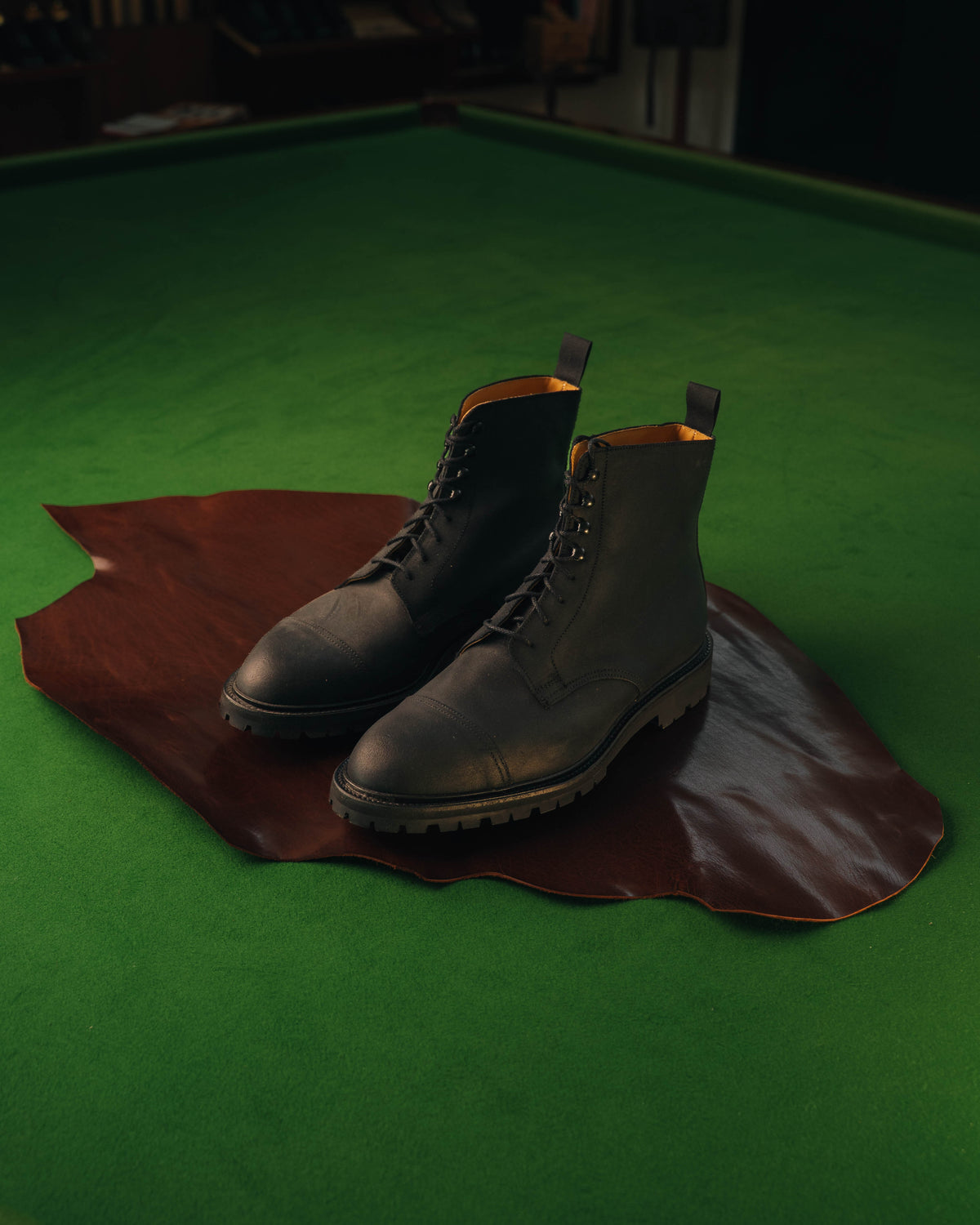 Coniston Derby Boot, Black Rough-Out Suede 'Vibram' by Crockett & Jones