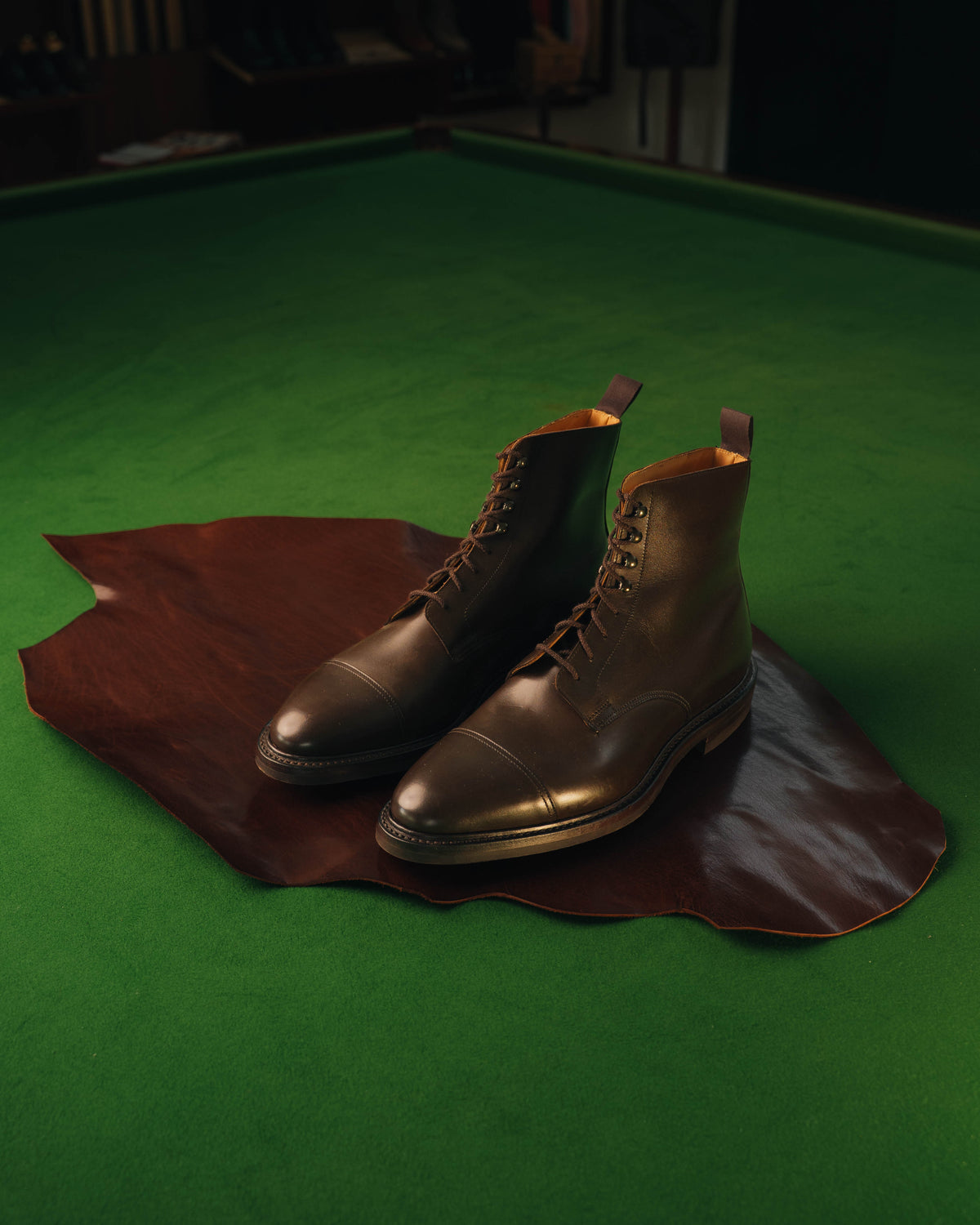 Argyll Derby Boot, Dark Brown Wax Calf ‘Dainite’ Crockett & Jones
